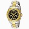 Invicta Black Dial 23k-yellow-gold-plated-stainless-steel Band Watch #INVICTA-7028 (Men Watch)