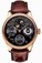 IWC Automatic 18kt Rose Gold Black Dial Brown Crocodile Leather Band Watch #IW502122 (Men Watch)