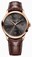 Baume & Mercier Clifton Automatic Gray Dial Date 18ct Rose Gold Case Brown Leather Watch# MOA10059 (Men Watch)