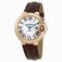Cartier Automatic 18kt Rose Gold Silver Dial Alligator/crocodile Leather Brown Band Watch #W6920069 ( Watch)