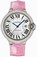 Cartier Automatic 18kt White Gold Silver Dial Alligator/crocodile Leather Pink Band Watch #WE900951 (Men Watch)