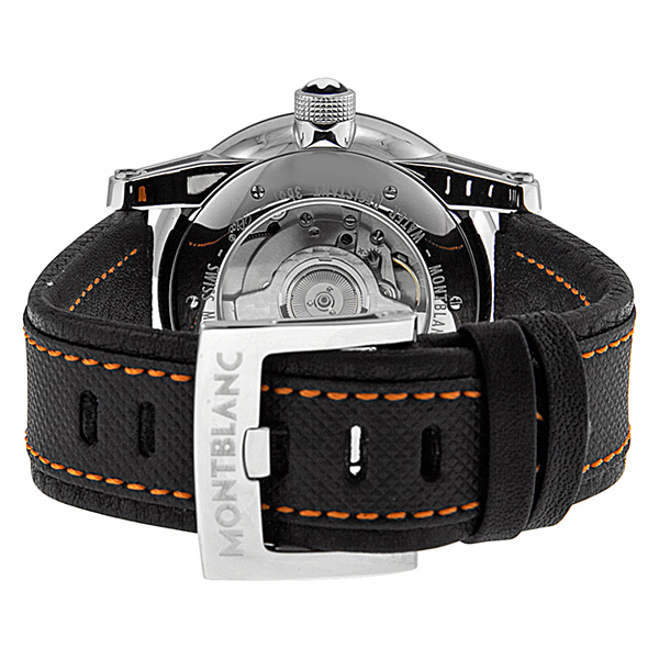 MontBlanc Timewalker Voyager UTC Automatic Black Leather Watch# 109137 (Men Watch)