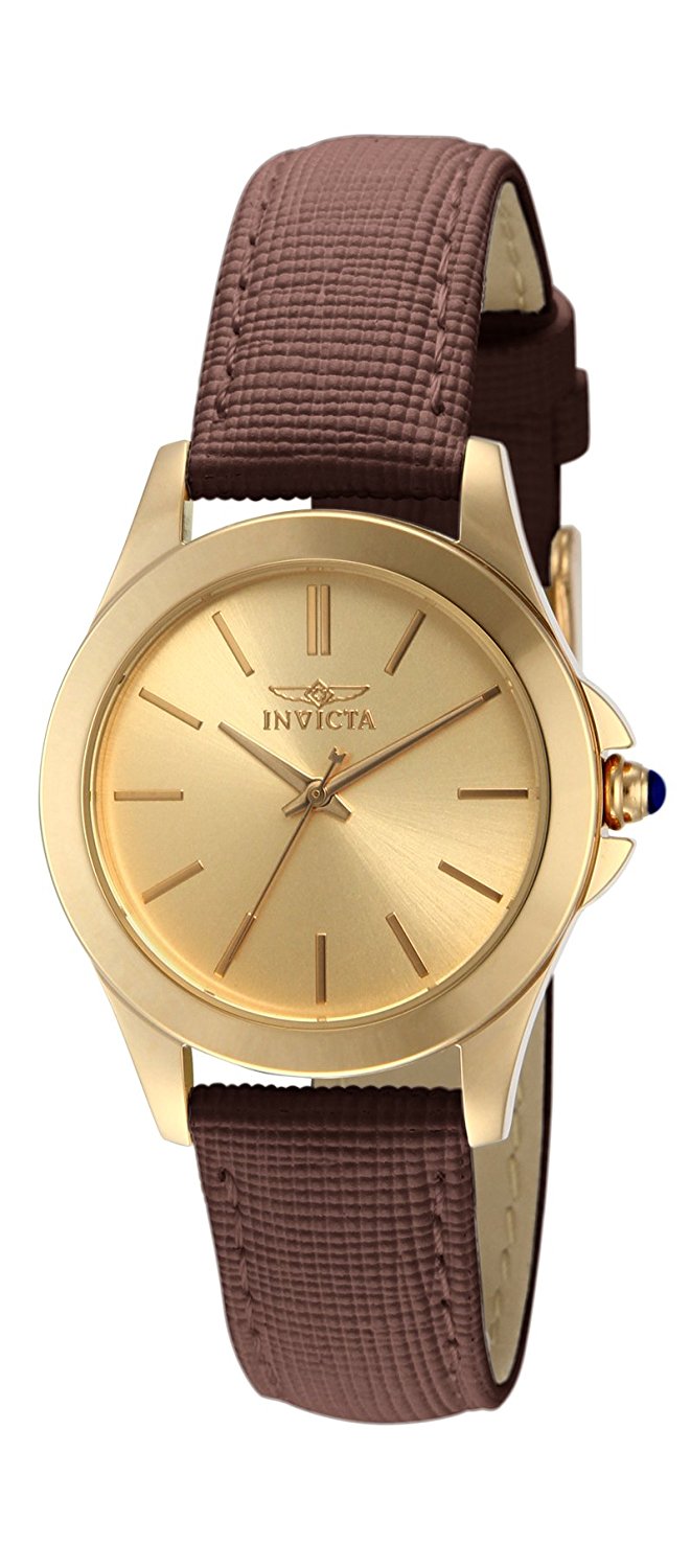 Invicta Angel Quartz Analog Brown Leather Watch # 15150 (Women Watch)