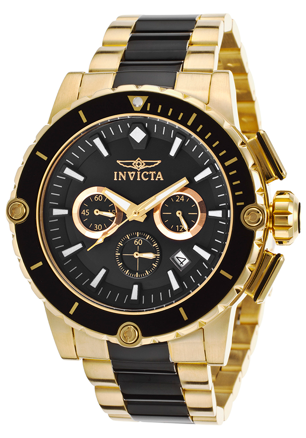 Invicta Pro Diver Quartz Chronograph Date Two Tone Stainless Steel Watch # 15402 (Men Watch)