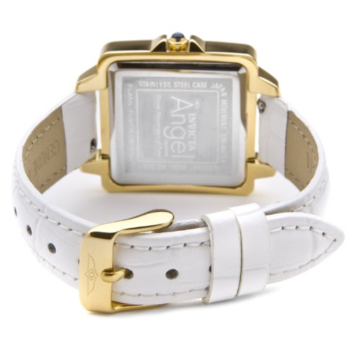 Invicta Angel Quartz Analog Silver Dial White Leather Watch # 16051 (Women Watch)