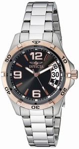 Invicta Black Dial Stainless Steel Band Watch #0090 (Women Watch)