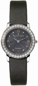 Blancpain Automatic 18kt White Gold Grey Dial Satin Grey Band Watch #0096-192AN-52 (Women Watch)