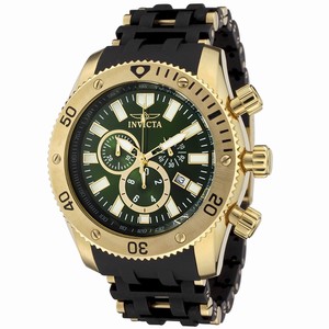 Invicta Green Dial Chronograph Luminous Second-hand Water-resistant Watch #0141 (Men Watch)