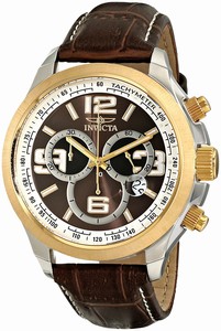 Invicta Specialty Quartz Chronograph Date Brown Leather Watch # 0147 (Men Watch)