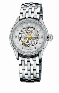 Oris Artelier Skeleton Diamonds Automatic Stainless Steel Crown 38 hrs Power Reserve Watch #0156076044919-0781673 (Women Watch)