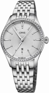Oria Artelier Automatic Diamonds Date Dial Diamonds Bezel Stainless Steel Watch# 0156177244951-0781779 (Women Watch)