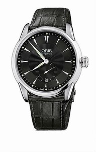 Oris Artelier Small Second Date Automatic 42 hrs Power Reserve Black Leather Watch #0162375824074-0752171FC (Men Watch)