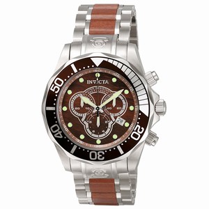 Invicta Brown Dial Stainless Steel Watch #0164 (Men Watch)