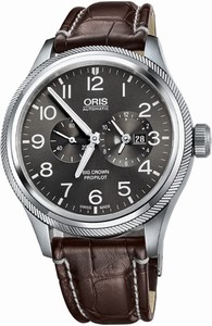 Oris Big Crown ProPilot Worldtimer Dark Brown Croco Leather Strap Watch# 0169077354063-0712272FC (Men Watch)