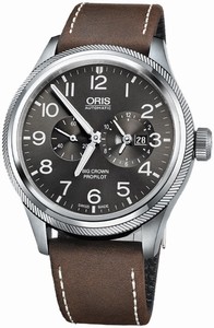 Oris Big Crown ProPilot Worldtimer Dark Brown Leather Watch # 0169077354063-0752205FC (Men Watch)