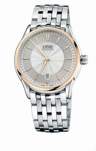 Oris Artelier Date Automatic 38 hrs Power Reserve 18K Rose Gold Bezel Stainless Steel Watch #0173375916351-0782173 (Men Watch)