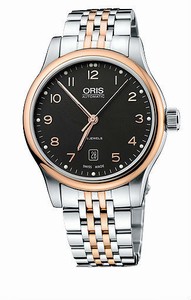 Oris Classic Date Automatic 38hrs Power Reserve Rose Gold PVD Plated Two Tone Stainless Steel Watch #0173375944394-0782063 (Men Watch)