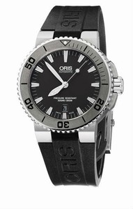 Oris Aquis Date Automatic Stainless Steel Screw-in Security Crown 38 hrs Power Reserve Black Rubber Watch #0173376534153-0742634EB (Men Watch)