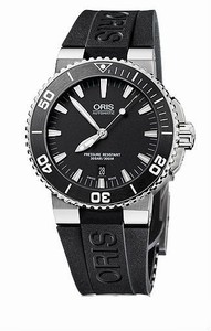 Oris Aquis Date Automatic Stainless Steel Screw-in Security Crown 38 hrs Power Reserve Black Rubber Watch #0173376534154-0742634EB (Men Watch)