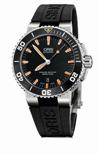 Oris Aquis Date Automatic Stainless Steel Screw-in Security Crown 38 hrs Power Reserve Black Rubber Watch #0173376534159-0742634EB (Men Watch)