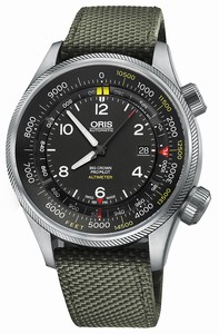 Oris Big Crown ProPilot Altimeter with Feet Scale Date Olive Textile Strap Watch# 0173377054134-Set52314FC (Men Watch)