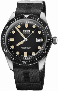 Oris Automatic Divers Sixty-Five Date Black Textile Strap Watch# 0173377204054-0752126FC (Men Watch)