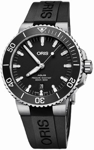 Oris Aquis Automatic Date Black Rubber Watch # 0173377304124-0742464EB (Men Watch)