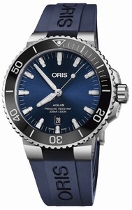 Oris Aquis DAte Aytomatic Blue Dial Date Blue Rubber Watch# 0173377304135-0742465EB (Men Watch)