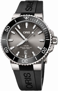Oris Aquis Automatic Date Titanium Case Black Rubber Watch# 0173377307153-0742464TEB (Men Watch)