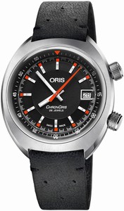 Oris Chronoris Automatic Date Black Leather Watch# 0173377374054-0751944 (Men Watch)