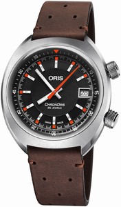 Oris Chronoris Automatic Date Dark Brown Leather Watch# 0173377374054-0751945 (Men Watch)