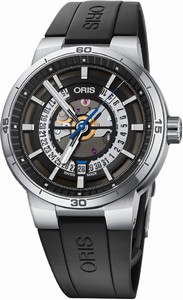 Oris TT1 Engine Date Automatic Black Rubber Watch# 0173377524124-0742406FC (Men Watch)