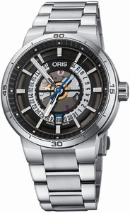 Oris TT1 Engine Date Automatic Skeleton Dial Stainless Steel Watch# 0173377524124-0782408 (Men Watch)