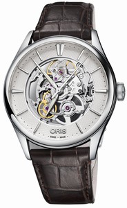 Oris Artelier Automatic Skeleton Dial Brown Leather Watch# 0173477214051-0752165FC (Men Watch)