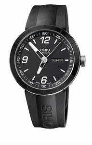 Oris TT1 Day Date Automatic Stainless Steel Crown 38 hrs Power Reserve Black Rubber Watch #0173576514174-0742506 (Men Watch)