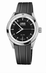 Oris Artix Gt Day Date Automatic 38 hrs Power Reserve Date Black Rubber Watch #0173576624174-0742120FC (Men Watch)