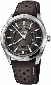 Oris Artix GT Day Date Automatic Dark Brown Leather Watch# 0173577514153-0752109FC (Men Watch)