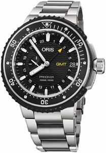 Oris Automatic ProDiver GMT Date Titanium Bracelet Watch# 0174877487154-0782674PEB (Men Watch)