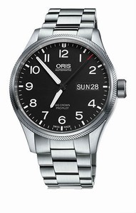 Oris Big Crown Propilot Day Date Automatic Black Dial 38 hrs Power Reserve Stainless Steel Watch #0175276984164-0782219 (Men Watch)