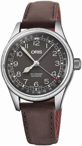 Oris Big Crown Pointer Date Automatic Brown Leather Watch# 0175477494064-0751767 (Women Watch)