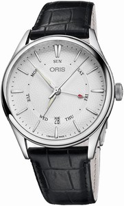 Oris Artelier Autimatic Pointer Day Date Black Leather Watch# 0175577424051-0752164FC (Men Watch)