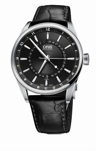 Oris Artix Pointer Moon Date Automatic 38 hrs Power Reserve Black Leather Watch #0176176914054-0752181FC (Men Watch)