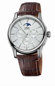 Oris Automatic 38 Hrs Power Reserve Day Date Moon Phase Brown Leather Watch #0178177034051-0752170FC (Men Watch)
