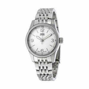 Oris White Dial Stainless Steel Band Watch #01-733-7649-4031-MB (Men Watch)