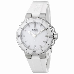 Oris White Automatic Watch #01-733-7652-4156-07-4-18-31 (Women Watch)