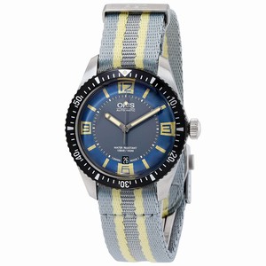 Oris Blue And Grey Automatic Watch #01-733-7707-4065-07-5-20-28FC (Men Watch)