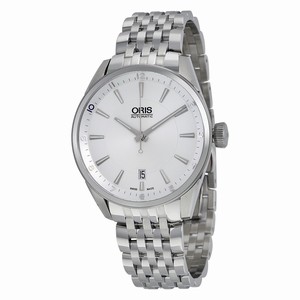 Oris Silver Automatic Watch #01-733-7713-4031-07-8-19-80 (Men Watch)