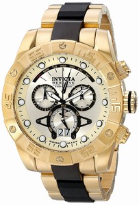 Invicta Gold Dial Stainless Steel Band Watch #0333 (Men Watch)