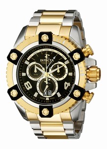 Invicta Black Dial Chronograph Luminous Stop-watch Watch #0337 (Men Watch)