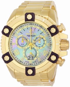 Invicta Mother-of-pearl Dial Gold-plated-stainless-steel Band Watch #0341 (Men Watch)